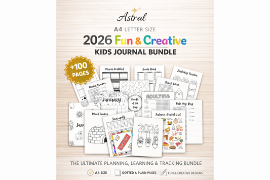 2026 Printable Planner Bundle – 100+ A4 Pages | Mood Trackers, Habit Trackers, Kids & Family Planner